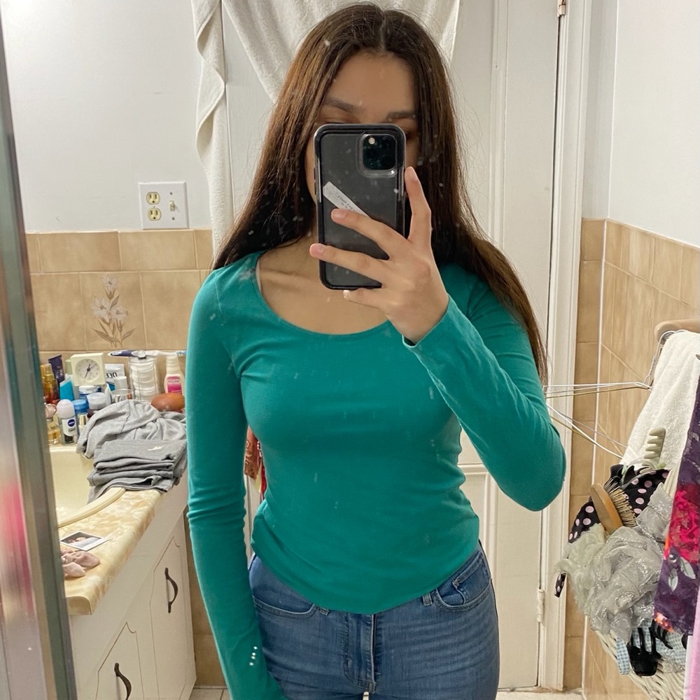 buy1get1 50% off!- H&M green long sleeve